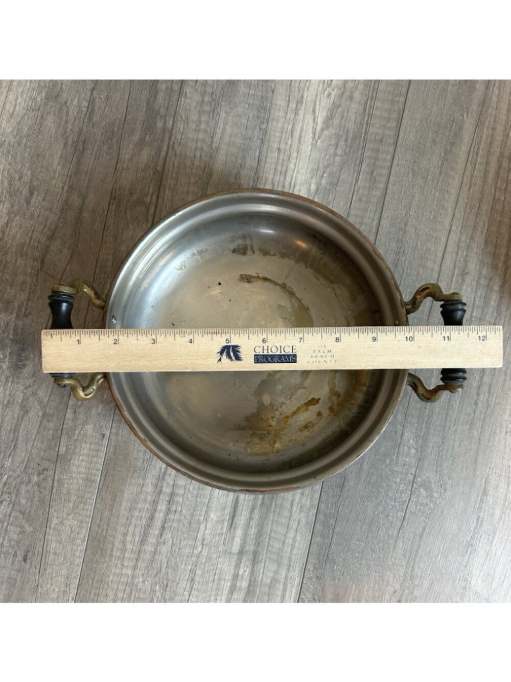 Vintage Manning Bowman Copper Pan Lid Handles Rustic Patina AS IS Cottagecore - Picture 6 of 16